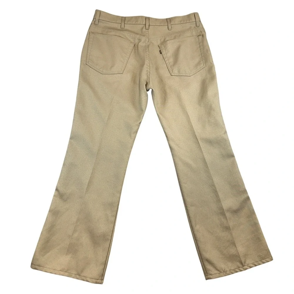 Levis 517 Bootcut Sta-Prest‎ Pants Mens 40x30 Tan Khaki Polyester Trousers